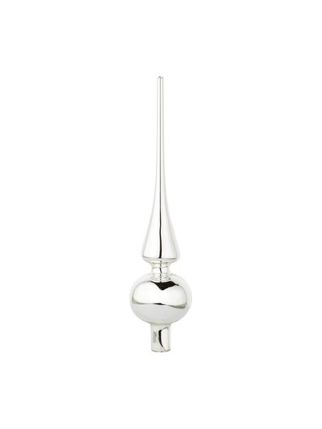 Weihnachtsbaumspitze Brilliance H 26 cm, Glas, Silberfarben, Ø 6 x H 26 cm