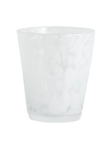 Waterglazen met patroon Tepin, 6 stuks, Glas, Wit, Ø 9 x H 10 cm
