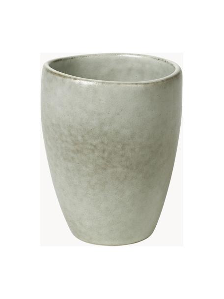 Handgemachter Becher Nordic Marsh, Steingut, glasiert, Salbeigrün, gesprenkelt, Ø 8 x H 10 cm, 250 ml