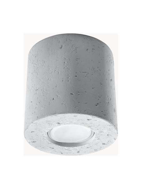Ręcznie wykonany spot sufitowy z betonu Rosalia, Cement, Jasny szary, Ø 10 x W 10 cm