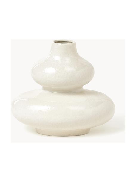 Vase Sakai, H 23 cm, Steinzeug, glasiert, Off White, B 26 x H 23 cm