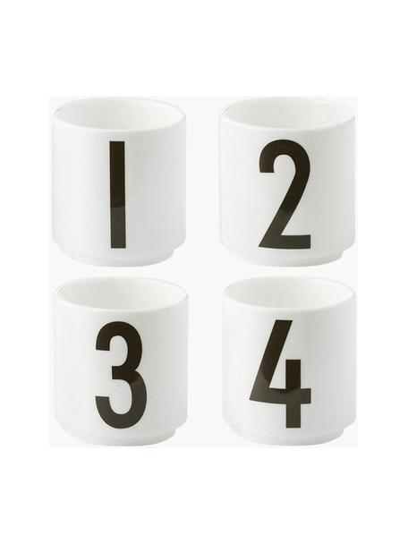 Súprava hrnčekov na espresso  1234, 4 diely, Čínsky porcelán Fine Bone China
Mäkký porcelán, ktorý sa vyznačuje predovšetkým žiarivým, priehľadným leskom, Biela, čierna, Ø 5 x V 6 cm, 80 ml