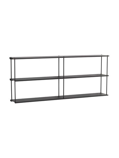 Estante de pared Lydney, Acero con pintura en polvo, Negro, An 80 x Al 32 cm
