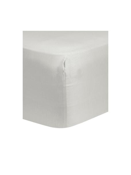 Boxspring hoeslaken Comfort in lichtgrijs, katoen satijn, Weeftechniek: satijn, Lichtgrijs, B 140 x L 200 cm