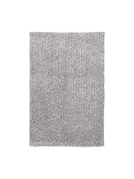 Flauschiger Hochflor-Teppich Marsha in Grau, Rückseite: 55 % Polyester, 45 % Baum, Grau, Weiss, B 80 x L 150 cm (Grösse XS)