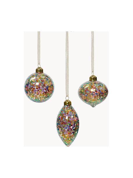 Weihnachtsbaumanhänger Iris, 12er-Set, Glas, Bunt, Ø 8 cm