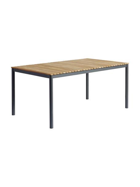 Stół ogrodowy z blatem z drewna tekowego Mood, różne rozmiary, Stelaż: aluminium malowane proszk, Blat: drewno tekowe, Drewno tekowe, antracytowy, S 208 x G 100 cm