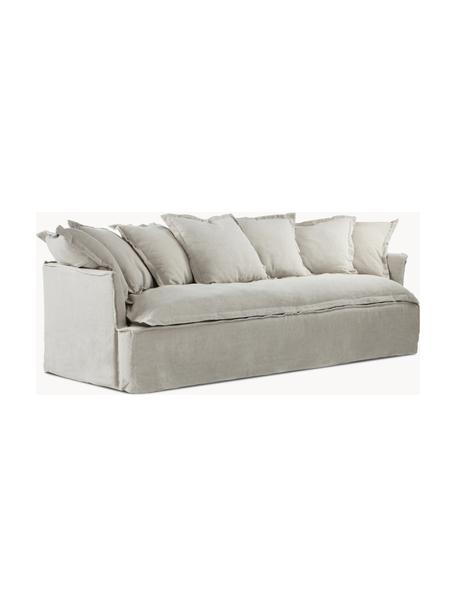 Sofá Gardanne (3 plazas), Funda: 100% lino Alta resistenci, Estructura: madera contrachapada, mad, Lino gris, An 227 x F 89 cm