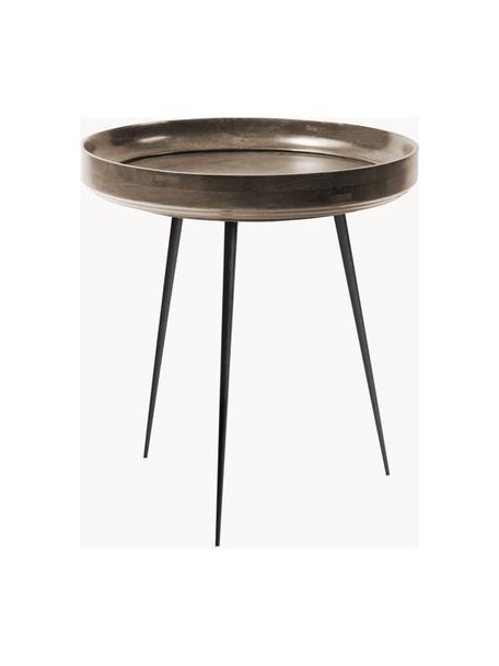 Mesa auxiliar Bol Table, Tablero: madera de mango, teñida y, Patas: acero, pintado en polvo, Gris oscuro, negro, Ø 46 x Al 52 cm