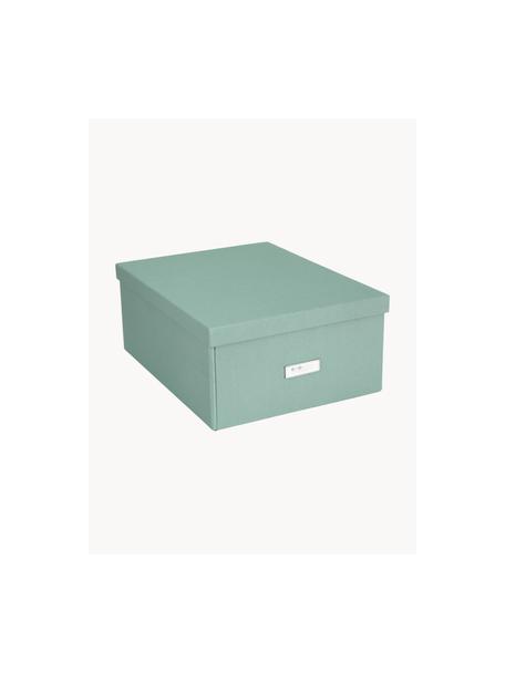 Skládací skladovací box Katrin, Š 35 x H 45 cm, Plátno, pevný karton, Šalvějově zelená, Š 35 cm, D 45 cm
