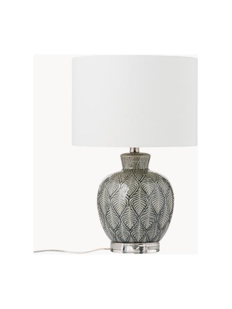 Lampa stołowa z ceramiki Brooklyn, Biały, szary, Ø 33 x W 53 cm