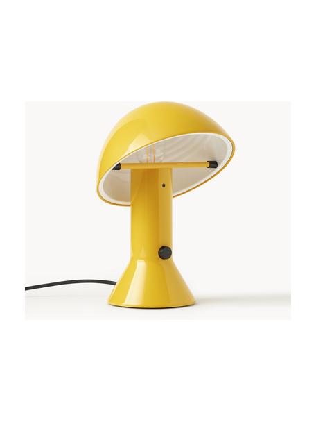 Lampada da tavolo piccola con paralume orientabile Elmetto, Plastica laccata, Giallo sole, Ø 22 x Alt. 28 cm