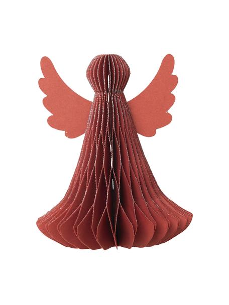 Ange plissé Noël Angel, 2 pièces, Carton, Rouge, Ø 10 x haut. 13 cm