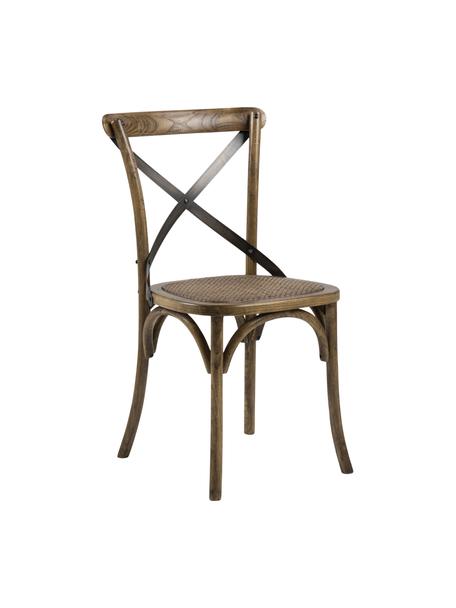 Houten stoel Vintage met rotan zitting, Frame: berkenhout, gelakt, Berkenhout, B 49 x D 55 cm