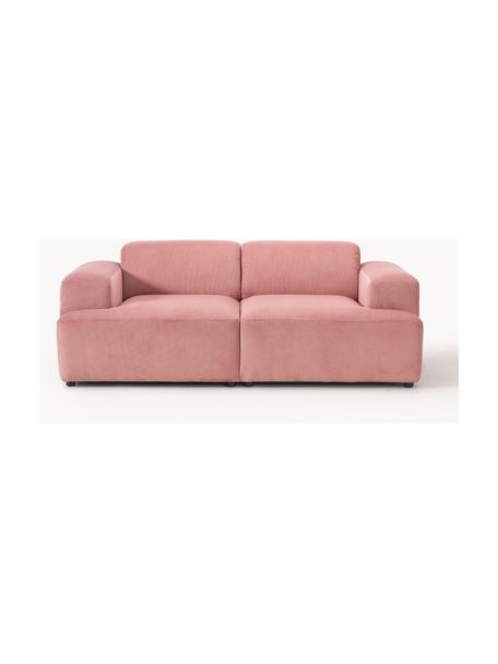 Sofá de pana Melva (2 plazas), Tapizado: pana (92% poliéster, 8% p, Estructura: madera de pino maciza, ag, Patas: plástico Este producto es, Pana rosa palo, An 198 x F 101 cm