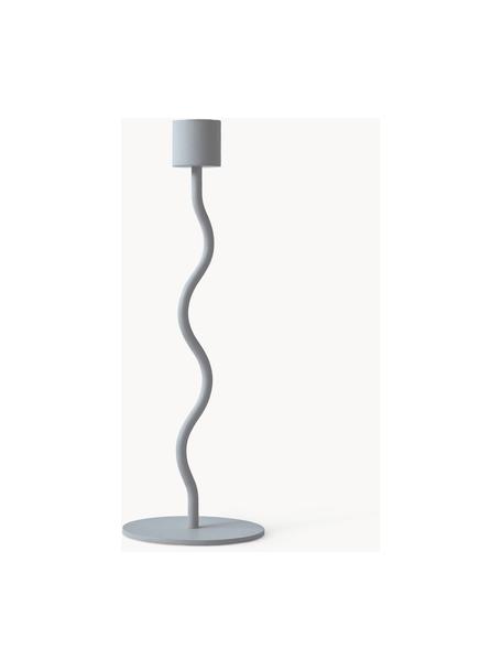 Candelabro Curved, alt. 24 cm, Acciaio inossidabile verniciato a polvere, Azzurro, Ø 8 x Alt. 24 cm