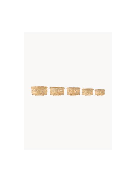 Set de cestas Toulon, 5 uds., Bambú, Beige claro, Set de diferentes tamaños