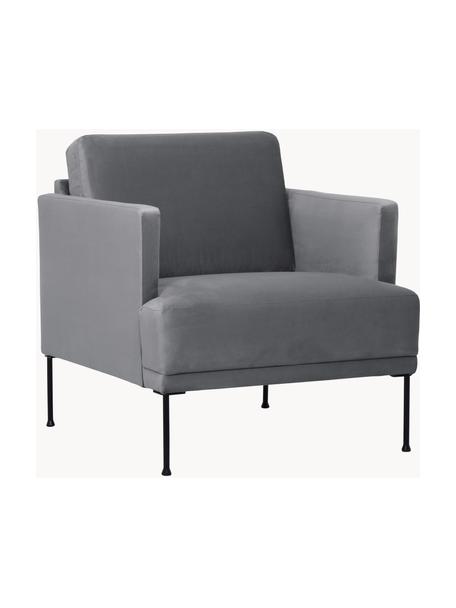 Zamatové kreslo Fluente, Zamatová tmavosivá, Š 74 x H 85 cm