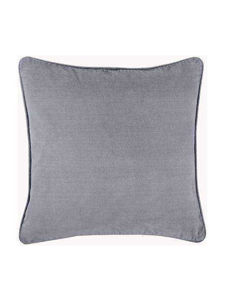 Housse de coussin 45x45 en velours Dana, 100 % velours de coton, Gris, larg. 40 x long. 40 cm