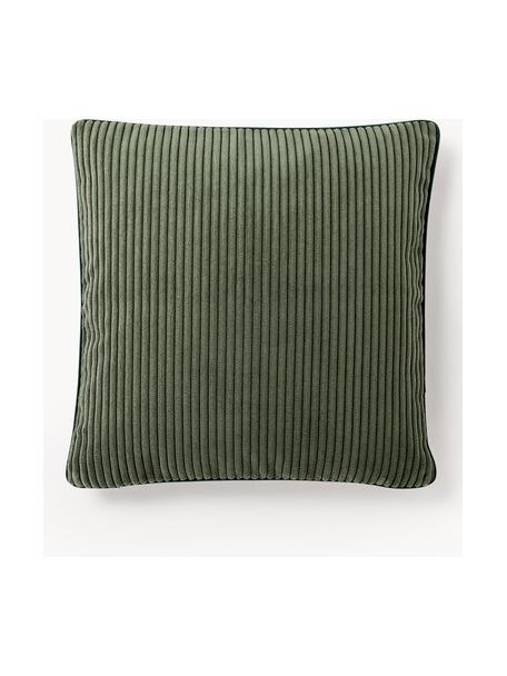 Cord-Kissenhülle Kylen, Cord (90 % Polyester, 10 % Nylon)
 
Das in diesem Produkt verwendete Material ist schadstoffgeprüft und zertifiziert nach STANDARD 100 by OEKO-TEX®, 21.HCN.84376., Olivgrün, B 50 x L 50 cm