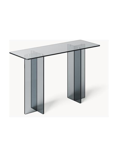 Console en verre Anouk, Verre, Gris, transparent, larg. 120 x haut. 75 cm