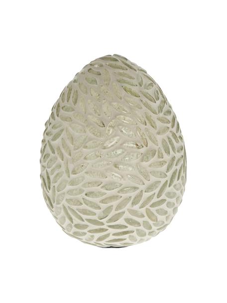 Piezas decorativas huevos artesanales de vidrio Murilia, 2 uds., Vidrio, Blanco, plateado, Ø 8 x Al 10 cm