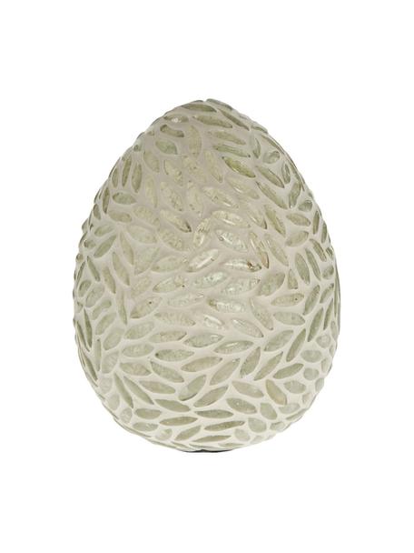 Uovo decorativo fatto a mano in vetro con mosaico Osterei Murilia 2 pz, Vetro, Bianco, argentato, Ø 8 x Alt. 10 cm