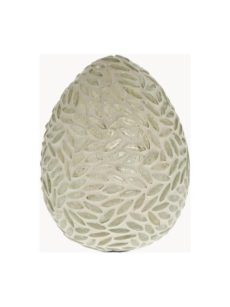 Œufs de Pâques décoratifs faits main Murilia, 2 pièces, Verre, Blanc, argenté, Ø 8 x haut. 10 cm