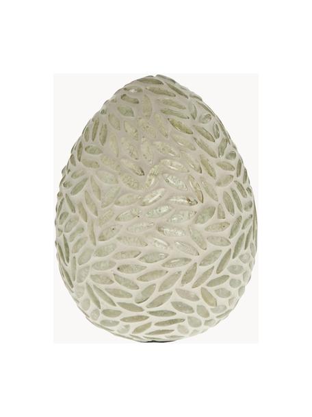 Uovo decorativo fatto a mano in vetro con mosaico Osterei Murilia, diverse misure, Vetro, Bianco, argentato, Ø 8 x Alt. 10 cm, 2 pz