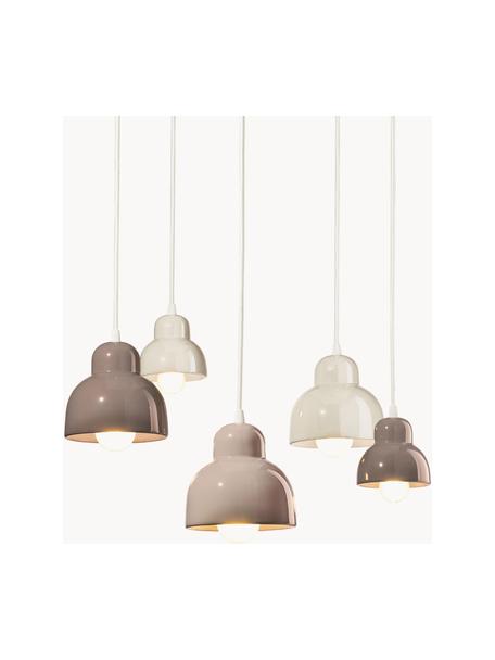 Ručne vyrobená závesná lampa Berimbau, Svetlobéžová, sivobéžová, lomená biela, Ø 65 cm