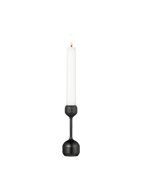 Kerzenhalter Silhouette in Schwarz, Metall, beschichtet, Schwarz, Ø 4 x H 12 cm