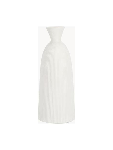 Keramik Design-Vase Striped, H 46 cm, Keramik, Weiss, Ø 19 x H 46 cm