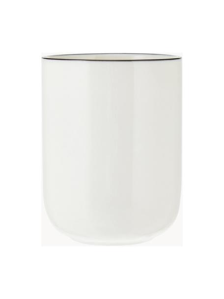 Porzellan Kaffeetasse Facile, 2 Stück, Hochwertiges Hartporzellan (ca. 50 % Kaolin, 25 % Quarz und 25 % Feldspat), Off White mit schwarzem Rand, Ø 8 x H 10 cm, 350 ml