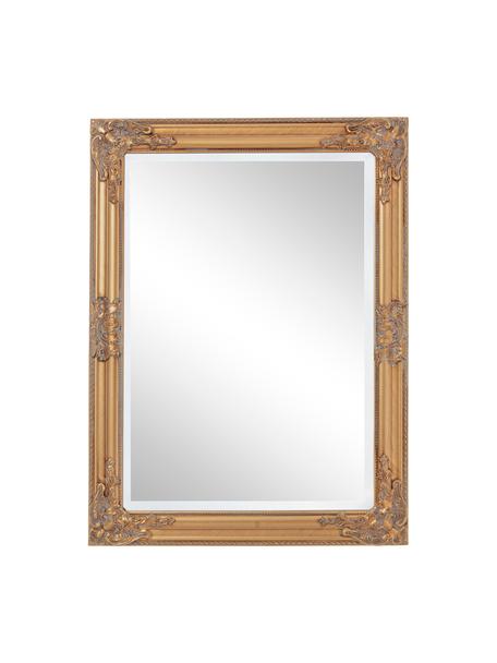 Specchio da parete con cornice dorata effetto vintage Miro, Cornice: legno di paulownia rivest, Superficie dello specchio: lastra di vetro, Dorato, Larg. 62 x Alt. 82 cm