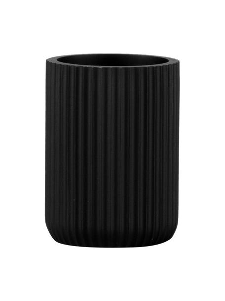 Pohár na zubné kefky Helio, Plast, Čierna, Ø 7 x V 10 cm