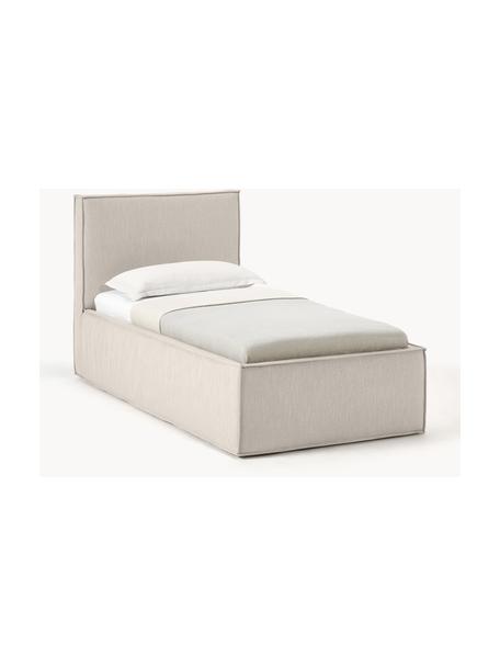 Letto singolo Dream, Rivestimento: poliestere (tessuto testu, Tessuto beige, Larg. 90 x Lung. 200 cm
