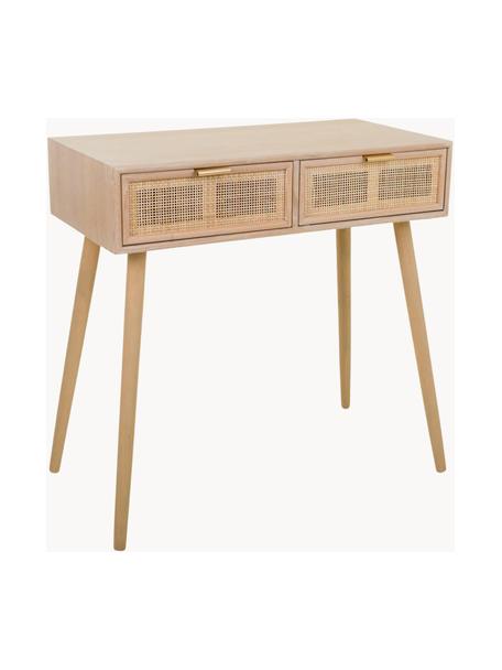 Konzolový stolek Cayetana, Světlé dřevo, zlatá, Š 80 cm, V 79 cm