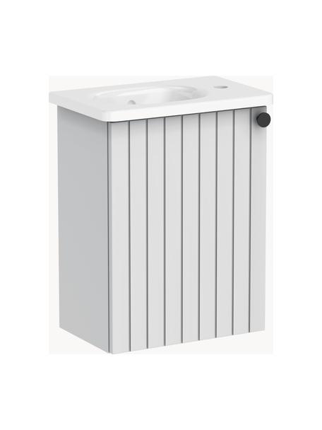 Waschtisch mit Unterschrank Emil, B 45 cm, Griff: Aluminium, beschichtet, Hellgrau, B 45 x H 58 cm