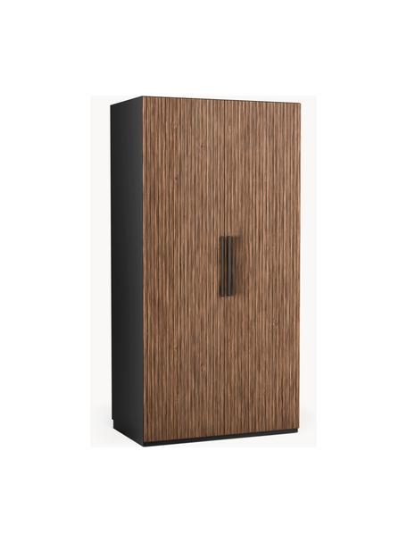 Armoire modulaire à portes battantes Simone, larg. 100 cm, plusieurs variantes, Aspect bois de noyer, noir, Basic Interior, larg. 100 x haut. 200 cm