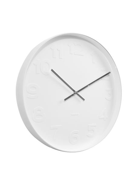 Horloge murale Mr. White, Cadran, cadre : blanc Aiguilles : couleur argentée, Ø 38 cm