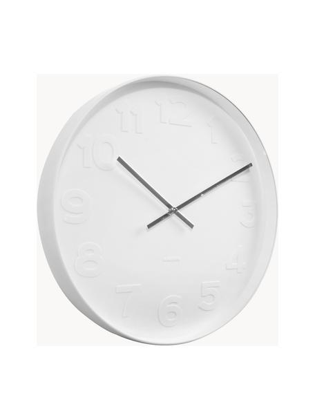 Reloj de pared Mr. White, Blanco, plateado, Ø 38 cm