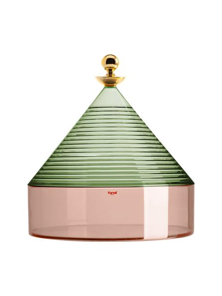 Contenitore Trullo, Manico: plastica, metallizzato, Verde, rosa, Ø 25 x Alt. 27 cm