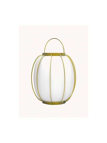 Lampada da tavolo portatile a LED per esterni Lady, luce regolabile, Paralume: plastica, Struttura: acciaio verniciato, Bianco, dorato, Ø 26 x Alt. 27 cm