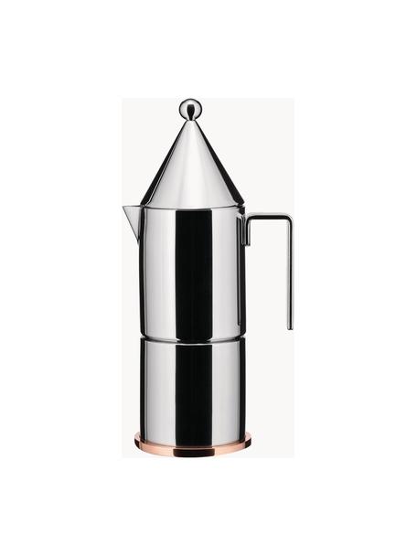 Koffiezetapparaat La Conica voor drie kopjes, Voetstuk: koper, Zilverkleurig, Ø 8 x H 24 cm