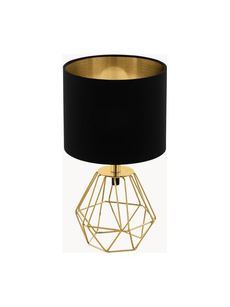 Petite lampe de chevet Phil, Noir, couleur dorée, Ø 17 x haut. 31 cm