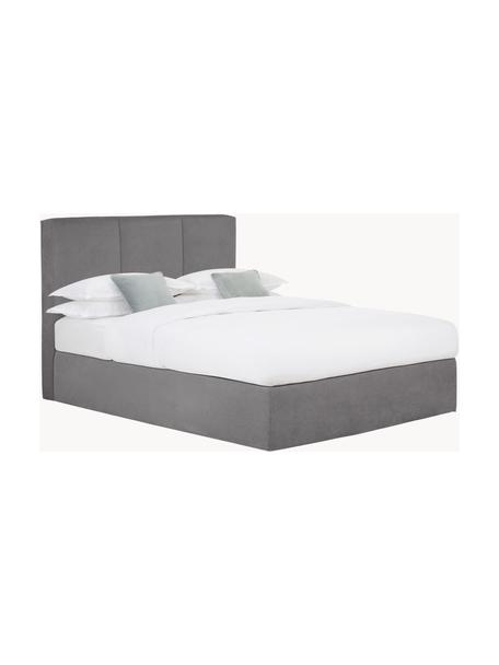 Boxspringbed Oberon, Matras: 5-zones pocketvering, Poten: kunststof Dit product is , Geweven stof antraciet, B 180 x L 200 cm, hardheidsgraad H2