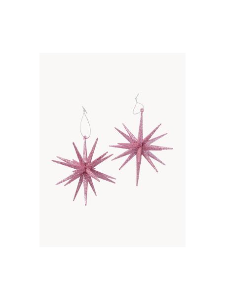 Adornos navideños Tove, 2 uds., Plástico, Rosa claro, Ø 15 x Al 15 cm