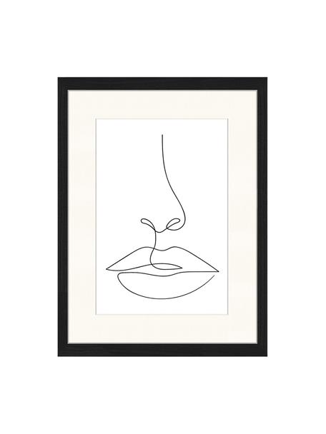 Oprawiony druk cyfrowy She, Czarny, biały, S 33 x W 43 cm