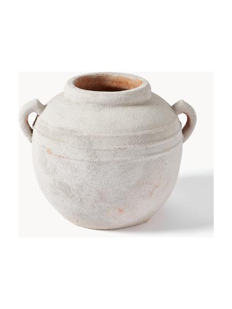 Vloervaas Leana met zandafwerking, Terracotta, Crèmewit, Ø 33 x H 31 cm