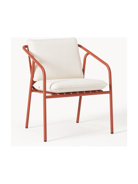 Chaise de jardin à accoudoirs Caio, Blanc cassé, terracotta, larg. 69 x prof. 60 cm